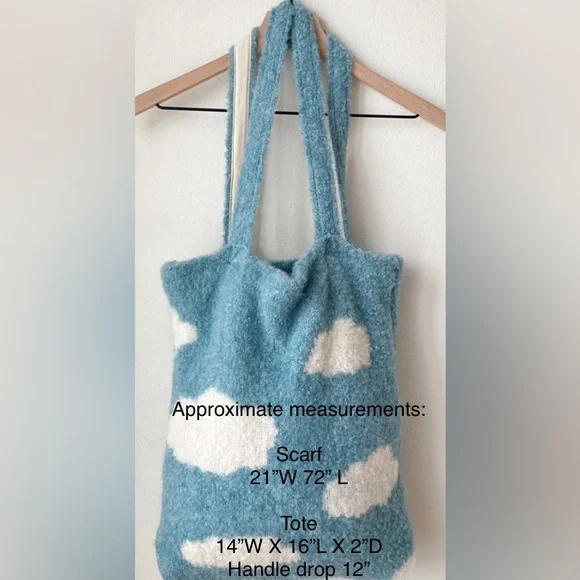 Free People NWT Beautiful Lined Tote Bag Colorful Coordinated Stripe Scarf Gift - Picture 5 of 13